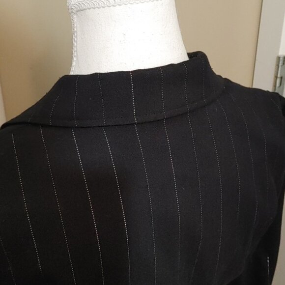 GUESS Jeans black long sleeves blazer with jacket silver threads size M - Picture 7 of 8
